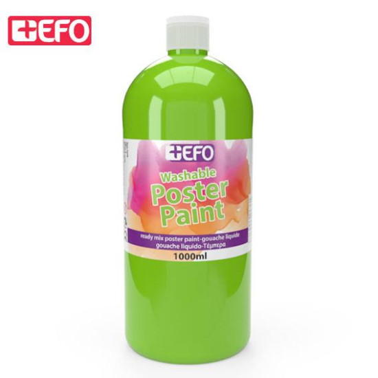 +Efo Poster Paint Τέμπερα Ζωγραφικής Λαχανί σε Μπουκάλι 1000ml