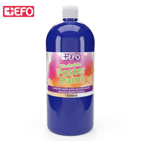 +Efo Poster Paint Τέμπερα Ζωγραφικής Μπλε σε Μπουκάλι 1000ml