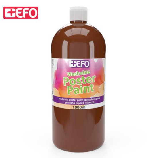 +Efo Poster Paint Τέμπερα Ζωγραφικής Καφέ σε Μπουκάλι 1000ml