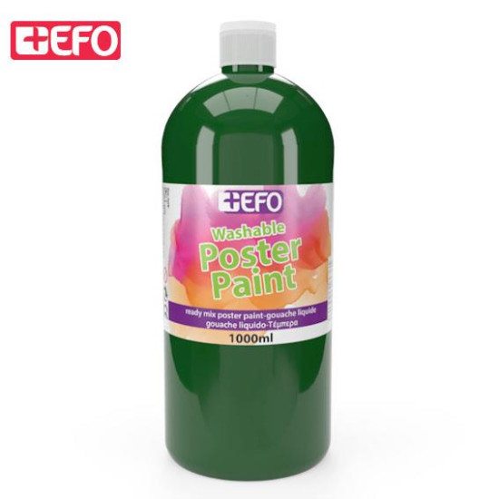 +Efo Poster Paint Τέμπερα Ζωγραφικής Πράσινο Σκούρο σε Μπουκάλι 1000ml