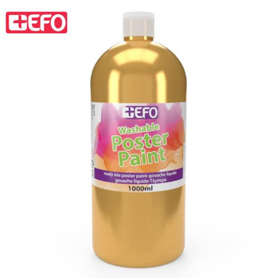 +Efo Poster Paint Τέμπερα Ζωγραφικής Χρυσό σε Μπουκάλι 1000ml