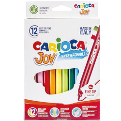 Carioca Joy Πλενόμενοι Μαρκαδόροι Ζωγραφικής Λεπτοί σε 12 Χρώματα
