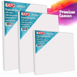 +Efo Καμβάς σε Τελάρο Λευκός Τετράγωνος 20x20εκ. 380gr/m²