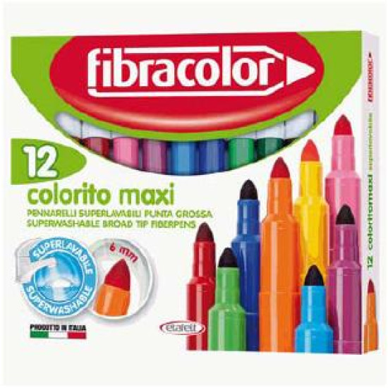 630012 - Μαρκαδόροι Fibra Colorito Maxi 12τεμ