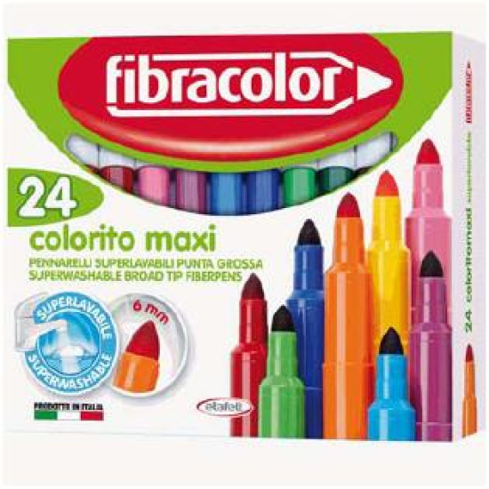 630024 - Μαρκαδόροι Fibra Colorito Maxi 24τεμ
