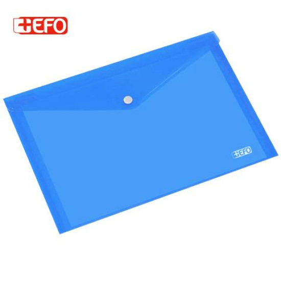 +Efo Φάκελος Διαφανής με Κουμπί για Χαρτί A4 Μπλε