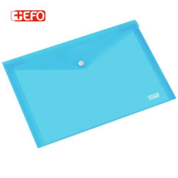 +Efo Φάκελος Διαφανής με Κουμπί για Χαρτί A4 Γαλάζιος