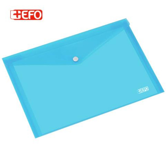 +Efo Φάκελος Διαφανής με Κουμπί για Χαρτί A4 Γαλάζιος