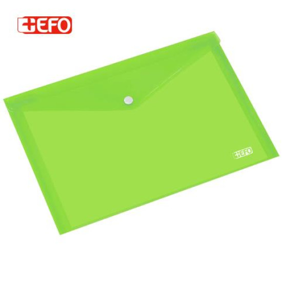 +Efo Φάκελος Διαφανής με Κουμπί για Χαρτί A4 Πράσινος Λαχανί