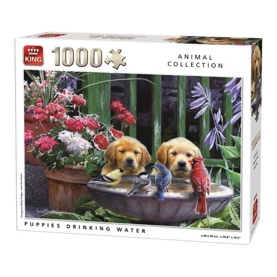 King Παζλ Puppies Drinking Water [1.000 Κομμάτια]