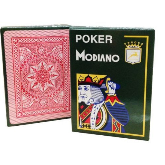 Modiano Cristallo Poker Τράπουλα Πλαστικοποιημένη Κόκκινο