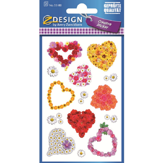 Ζ-Design Αυτοκόλλητα 2τμχ (καρδούλες)