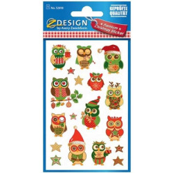 Z-Design Αυτοκόλλητα 1τμχ (χριστουγεννιάτικες κουκουβάγιες)