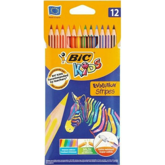 Bic Kids Evolution Stripes Ξυλομπογιές 12τμχ