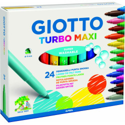 Giotto Turbo Maxi Πλενόμενοι Μαρκαδόροι Ζωγραφικής Χονδροί σε 24 Χρώματα