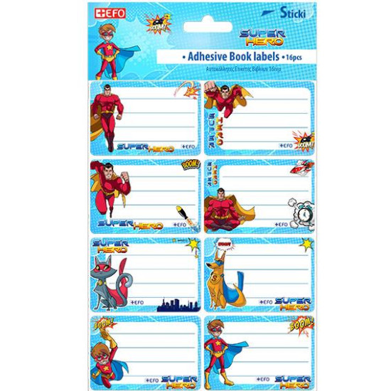 +Efo Ετικέτες Αυτοκόλλητες Sticki Super Hero 16τεμ