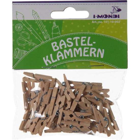 I-Mondi Μανταλάκια ξύλινα φυσικό χρώματα mini 45τμχ I-Mondi Μανταλάκια ξύλινα φυσικό χρώματα mini 45τμχ