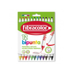 Μαρκαδόροι FIBRACOLOR bipunta 12τμχ