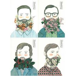 Τετράδιο 40 φύλλων ριγέ καρφίτσα Joytop Flower Beards 17x25cm