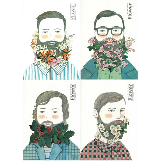 Τετράδιο 40 φύλλων ριγέ καρφίτσα Joytop Flower Beards 17x25cm