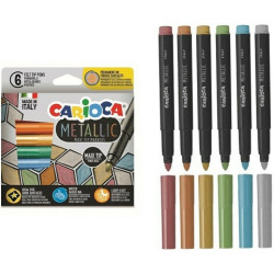 Carioca Metallic Maxi Tip Μαρκαδόροι Ζωγραφικής Χονδροί σε 6 Χρώματα