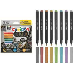 Carioca Metallic Fine Tip Μαρκαδόροι Ζωγραφικής Λεπτοί σε 8 Χρώματα