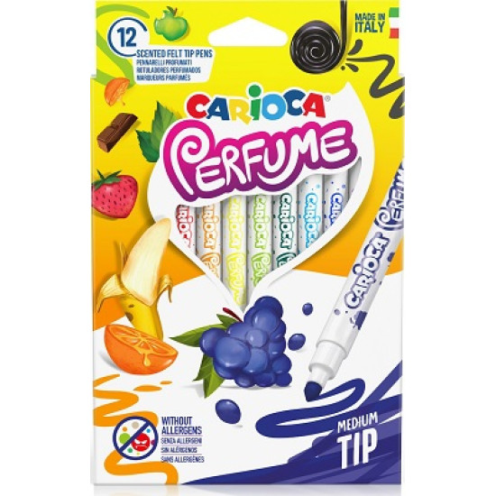 Carioca Perfume Πλενόμενοι Αρωματικοί Μαρκαδόροι Ζωγραφικής Χονδροί σε 12 Χρώματα