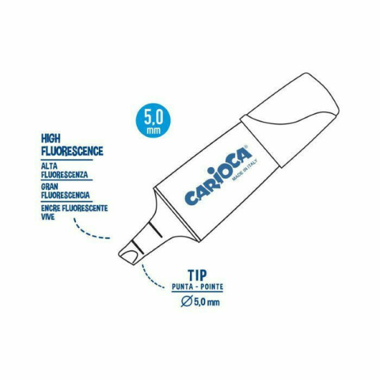 Carioca Mini Μαρκαδόροι Υπογράμμισης 5mm Πολύχρωμοι 4τμχ