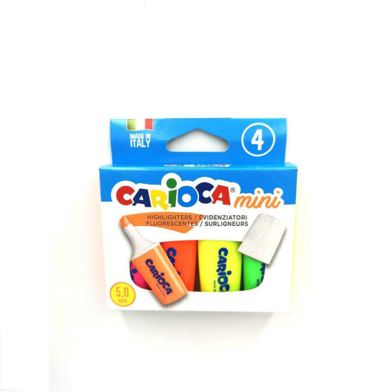 Carioca Mini Μαρκαδόροι Υπογράμμισης 5mm Πολύχρωμοι 4τμχ