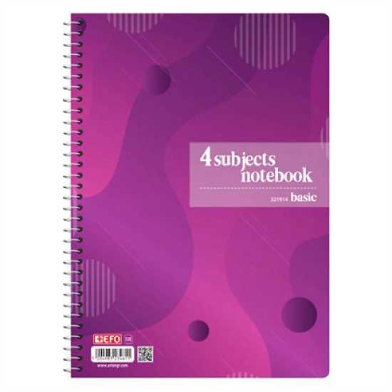 Σπιράλ Τετράδιο Ριγέ Α4 120 Φύλλων 4 Θεμάτων (Διάφορα Σχέδια)