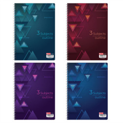 Σπιράλ Τετράδιο Ριγέ Α4 90 Φύλλων 3 Θεμάτων (Διάφορα Σχέδια)