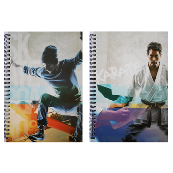 Τετράδιο Σπιράλ Α&G Ριγέ B5 3 Θεμάτων