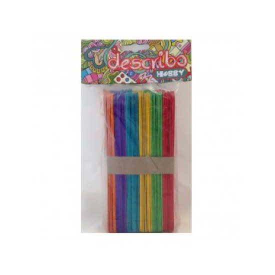 Describo Ξυλάκια χειροτεχνίας Χρωματιστά 150x18mm 80τμχ