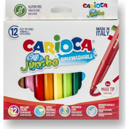 Μαρκαδόροι Ζωγραφικής CARIOCA Πλενόμενοι 12 τμχ