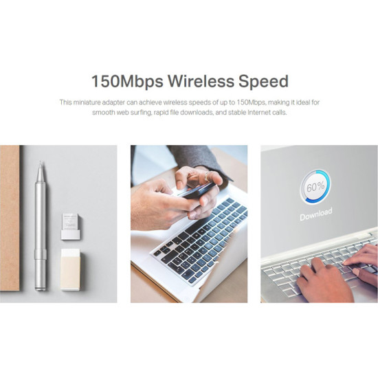 Mercusys MW150US v2 Ασύρματος USB Αντάπτορας Δικτύου 150Mbps