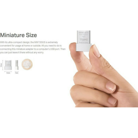 Mercusys MW150US v2 Ασύρματος USB Αντάπτορας Δικτύου 150Mbps