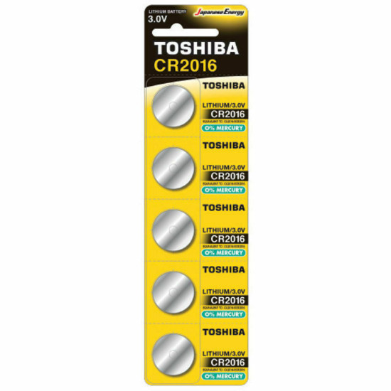 Μπαταρία Λιθίου TOSHIBA Coin Cell CR2016 3V (1τμχ)