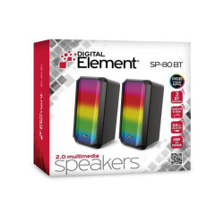Element SP-80BT Ηχεία Υπολογιστή 2.0 με RGB Φωτισμό και Bluetooth Ισχύος 5W σε Μαύρο Χρώμα Element SP-80BT Ηχεία Υπολογιστή 2.0 με RGB Φωτισμό και Bluetooth Ισχύος 5W σε Μαύρο Χρώμα