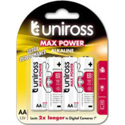 Uniross MAX POWER Αλκαλική Μπαταρία  AA 1.5V (4τμχ)