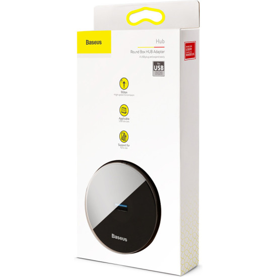 Baseus Round Box USB 3.0 Hub 4 Θυρών με σύνδεση USB-A CAHUB-F01