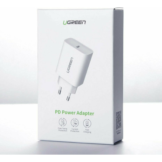 Ugreen Φορτιστής Χωρίς Καλώδιο με Θύρα USB-C 20W Power Delivery Λευκός (CD137)