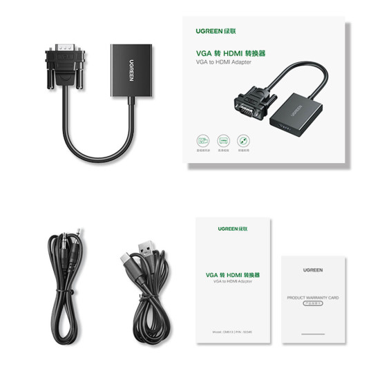 Ugreen CM513 Μετατροπέας VGA male σε HDMI female