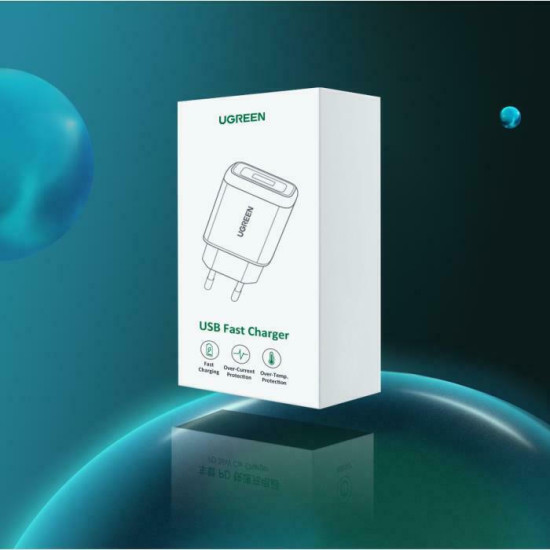 Ugreen Φορτιστής Χωρίς Καλώδιο με Θύρα USB-A Quick Charge 3.0 Λευκός (CD122)