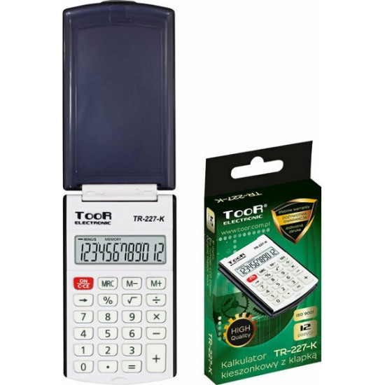TR-227-K - Αριθμομηχανή Τσέπης ΤOOR - λευκό