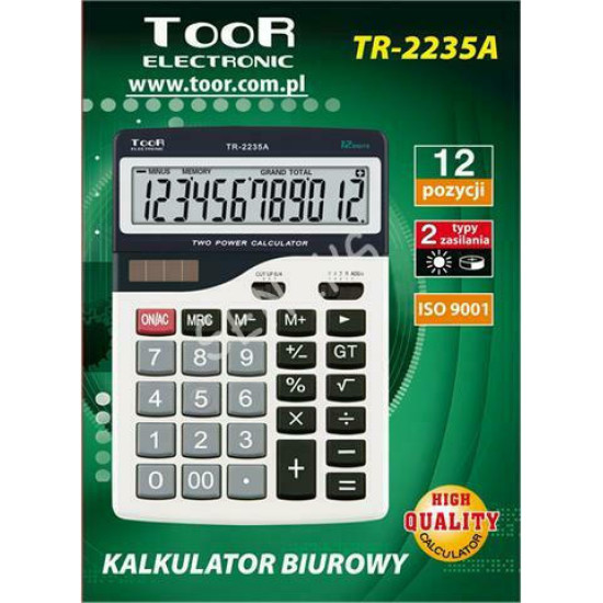 Αριθμομηχανή Toor 12 Ψηφίων σε Ασημί Χρώμα