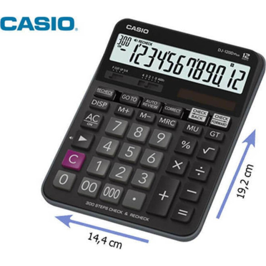 Casio Αριθμομηχανή 12 Ψηφίων σε Μαύρο Χρώμα Casio Αριθμομηχανή 12 Ψηφίων σε Μαύρο Χρώμα