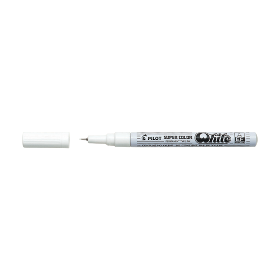 Pilot Super Color Extra Fine Ανεξίτηλος Μαρκαδόρος Λευκό 0.5mm