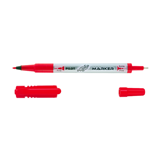 Pilot Twin Marker Pen Μαρκαδόρος για CD/DVD Κόκκινος