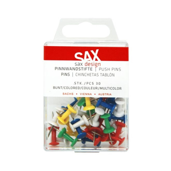 Sax Πινέζες Πολύχρωμες 30τμχ