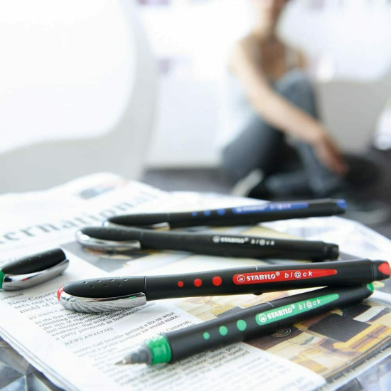 Stabilo Στυλό Rollerball με Κόκκινο Μελάνι Bionic Black Fine